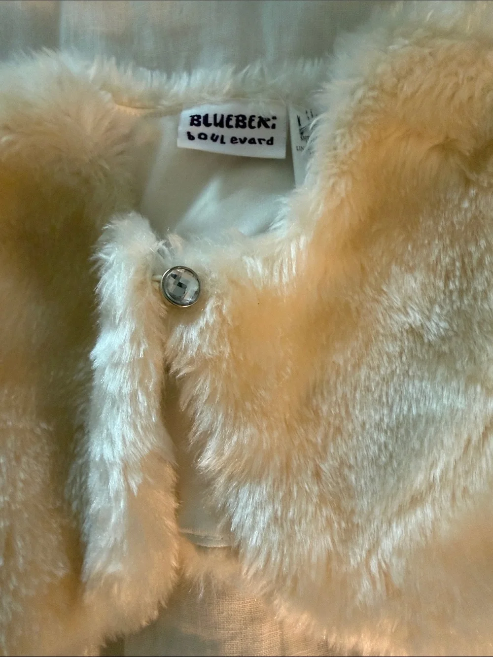 Blueberi blvd Cream Faux Fur Girls Bolero Shrug 4/5